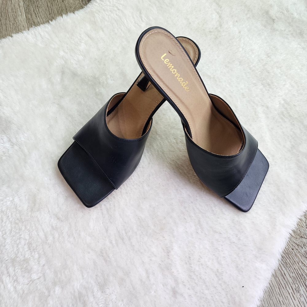 Lemon Black Women's Mules